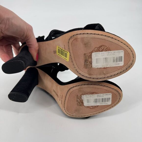 New Vince Camuto Velvet Robeka‎ Heeled Sandal Black 8.5 - Picture 8 of 9